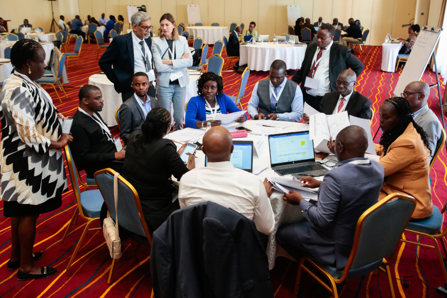 Group at a table during consultancy workshop